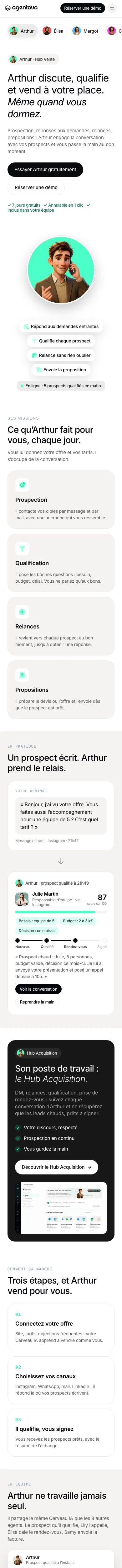 Site Agentova sur mobile