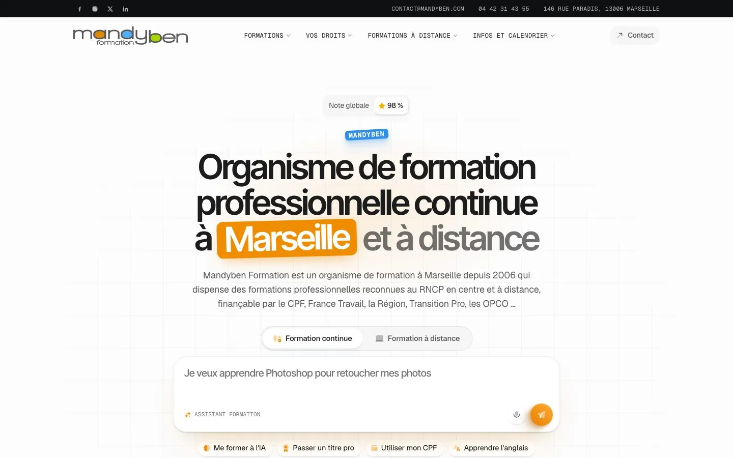 Haut de page du site Mandyben Formation