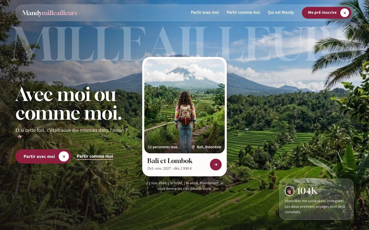 Haut de page du site Mandymilleailleurs