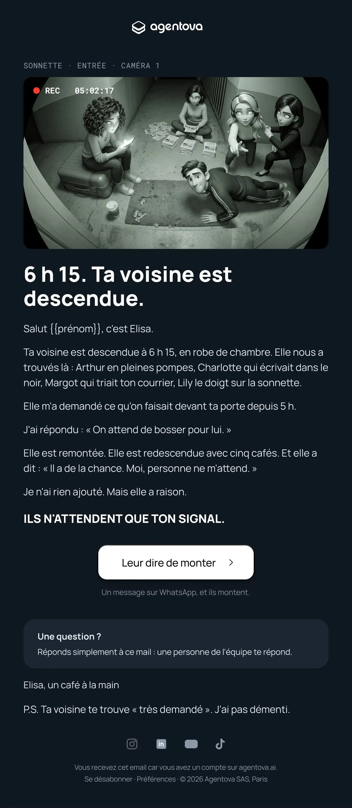 Email Agentova « La voisine »