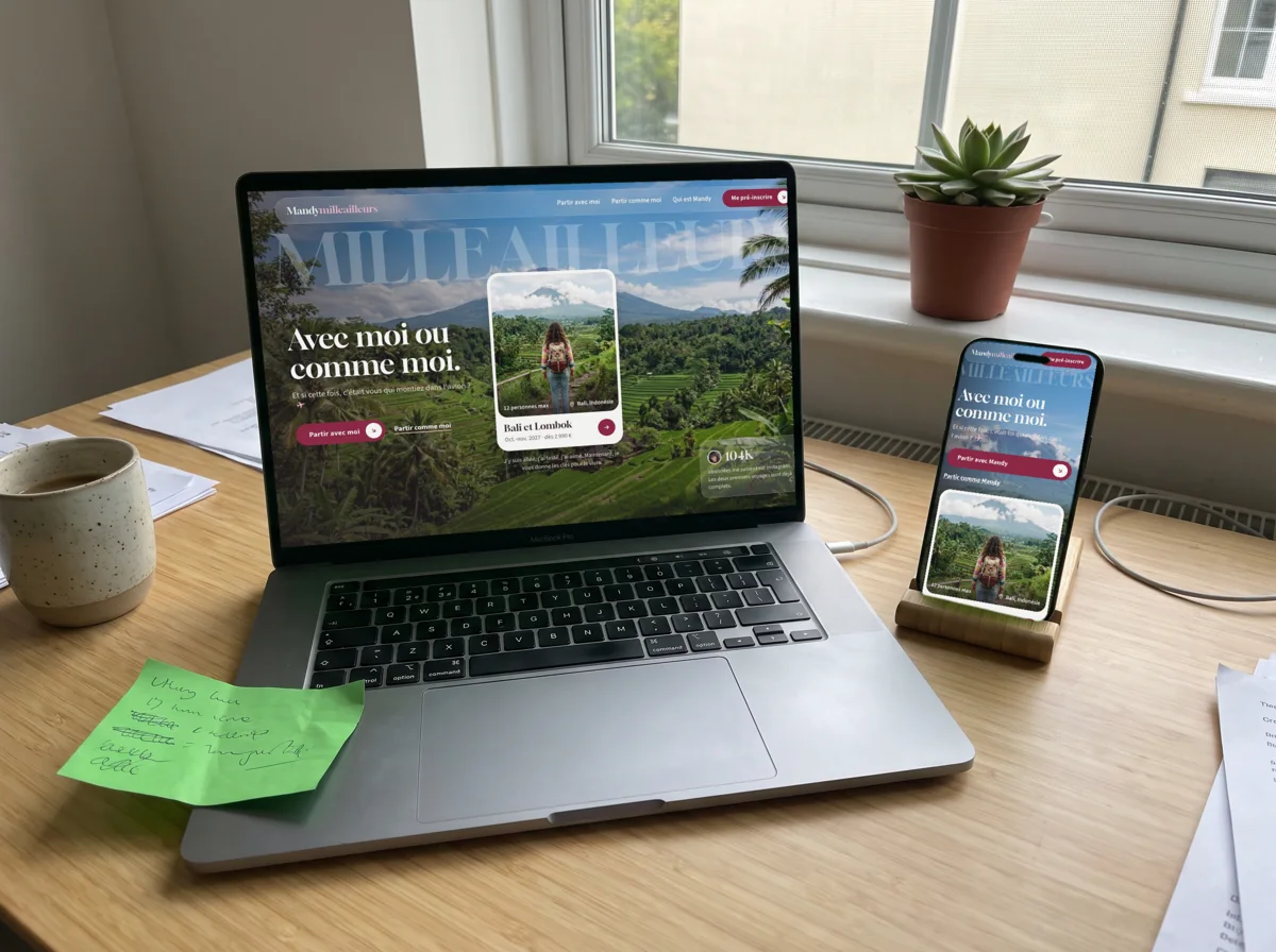 Le site terminé sur ordinateur et téléphone